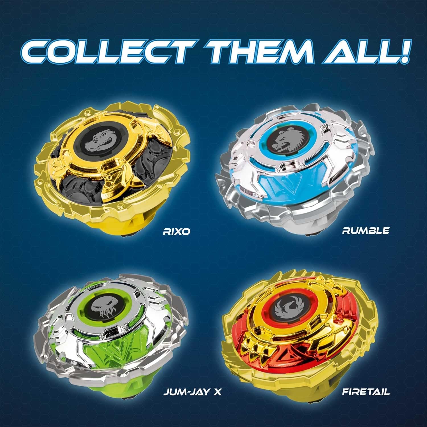 Detalle de CRAZE Blade XXL Battle Set – 4 metal spinning tops with launchers and accessories (XXL battle arena)