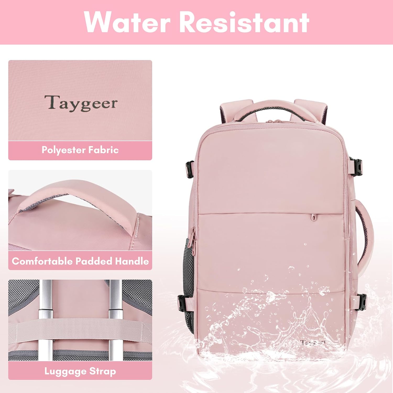 Thumbnail 6 de Taygeer Travel Backpack for Women: TSA Carry-On, 15.6" Laptop, 16.8 x 11 x 7 in
