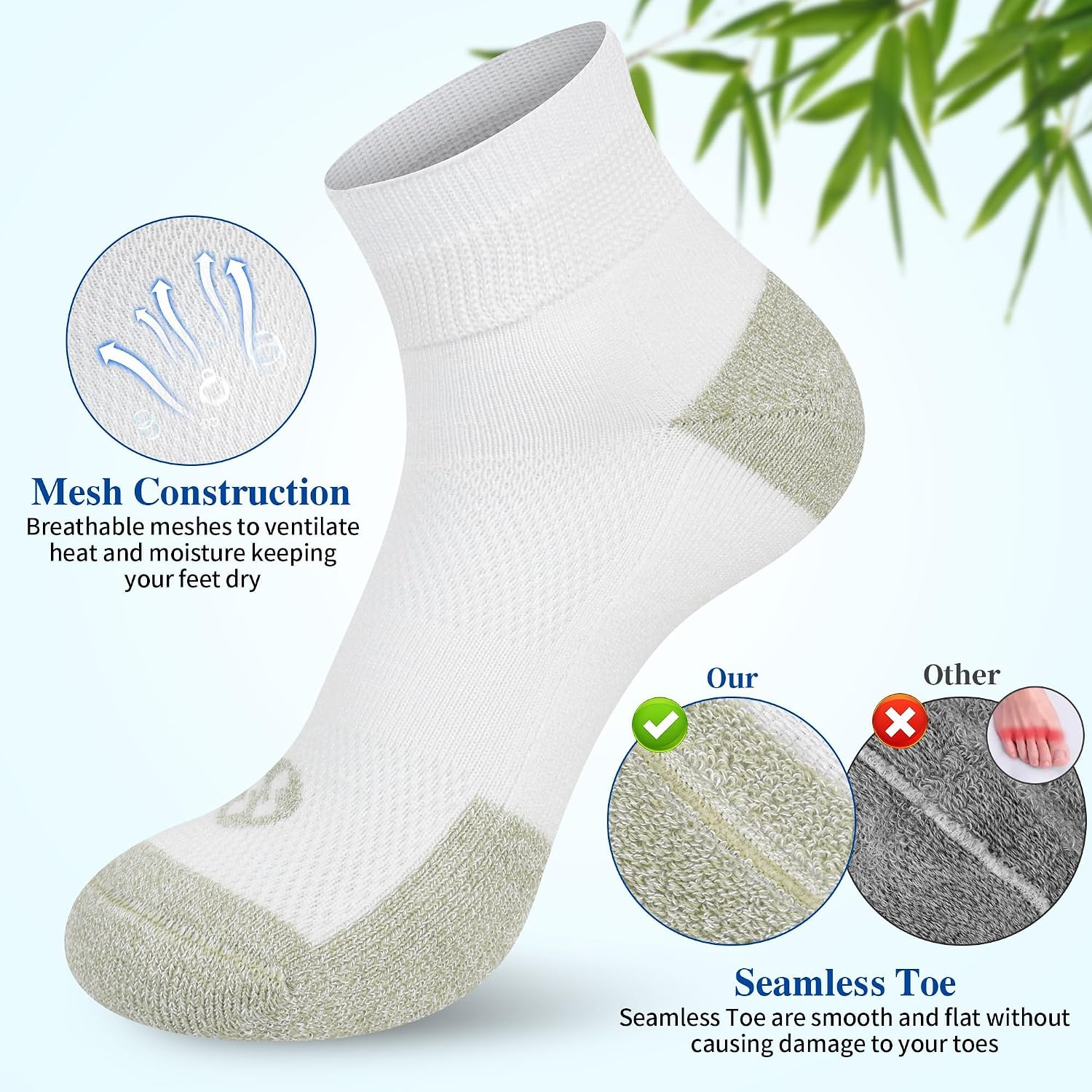 Detalle de NOLUNT Diabetic Socks, 6 Pairs