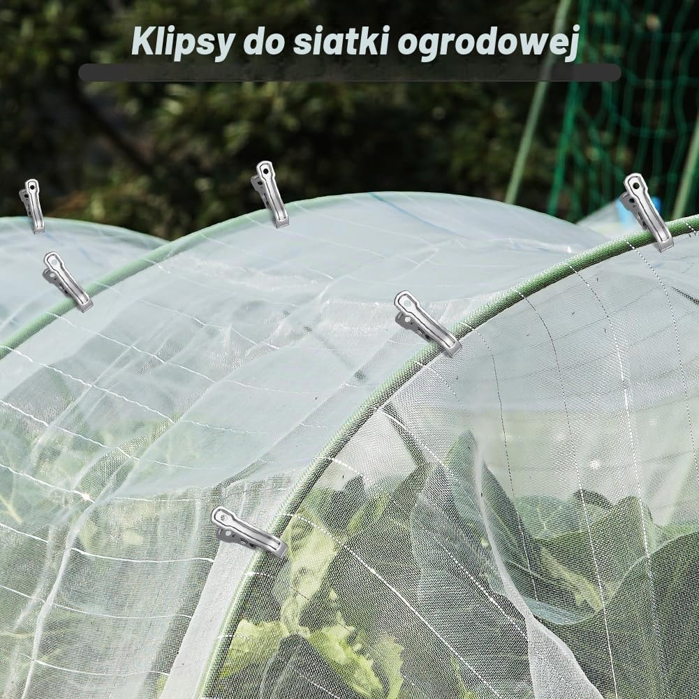 Detalle 1 de OFFCUP 6018642 – 35 klipsów ogrodowych ze stali nierdzewnej do szklarni