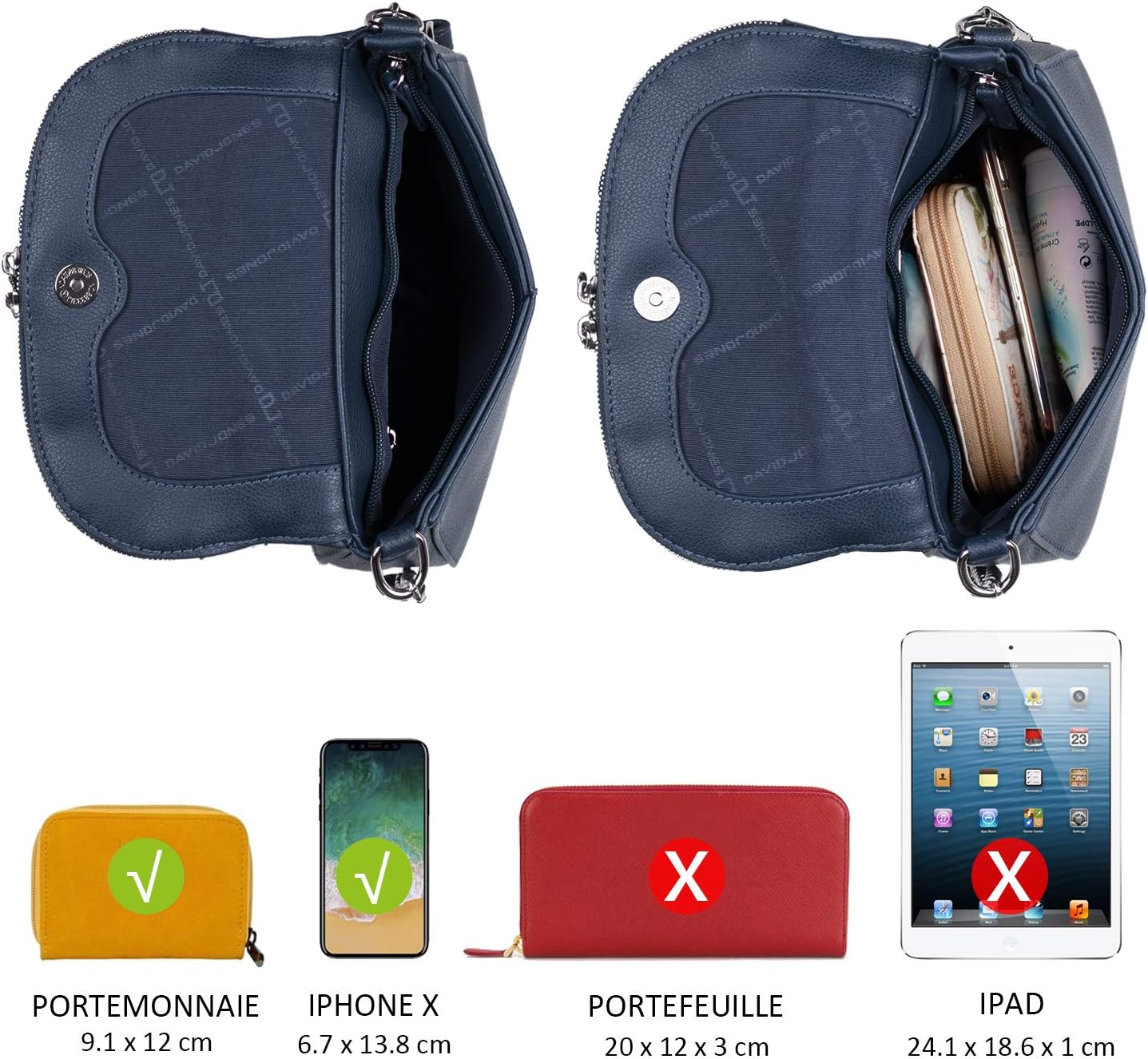 Thumbnail 6 de David Jones Pequeño bolso bandolera 22 cm