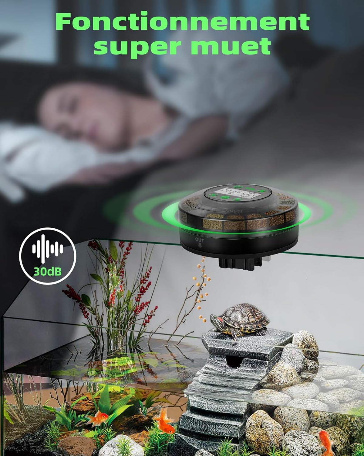 Thumbnail 5 de Papettly Distributeur automatique nourriture poisson avec minuterie đ