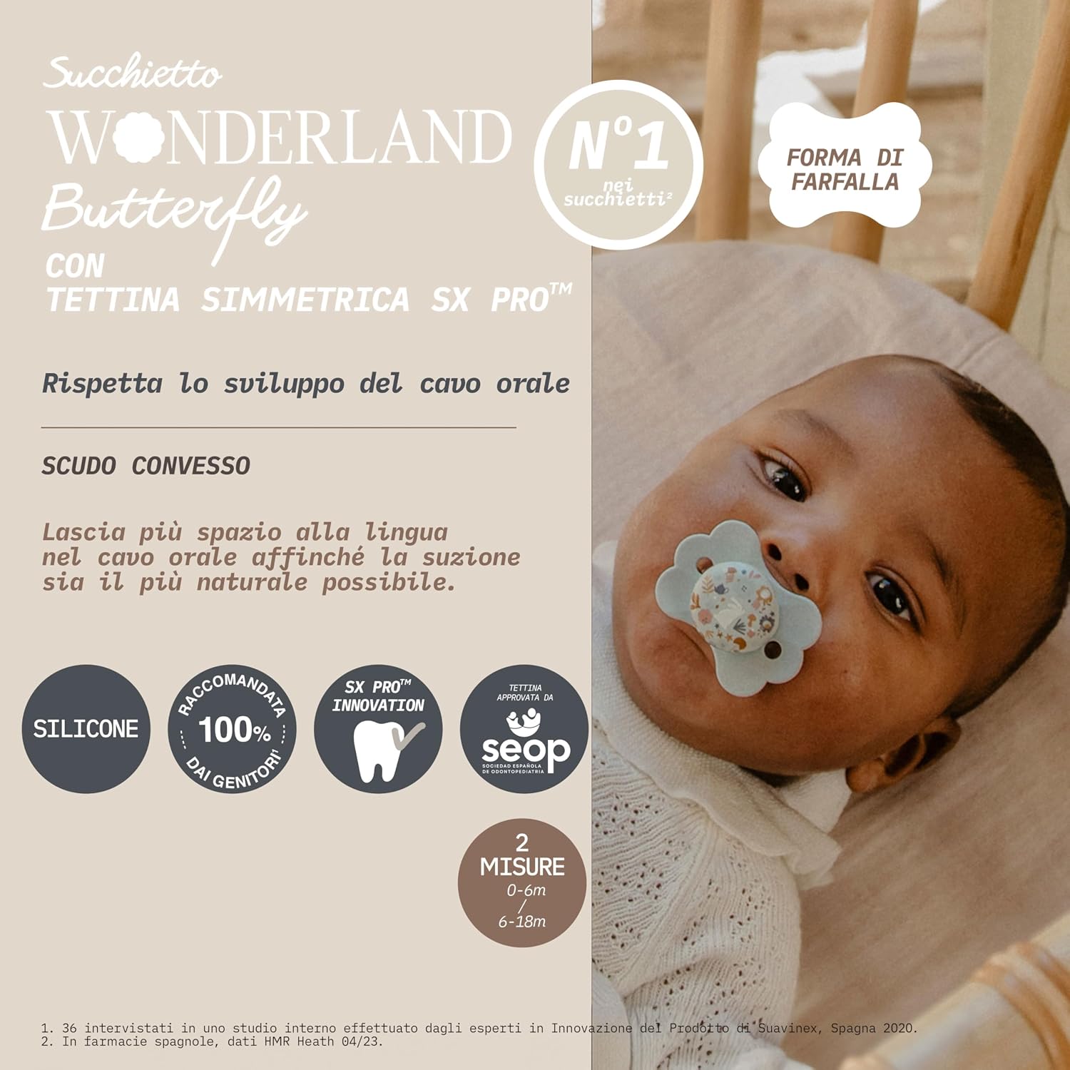 Detalle 2 de Suavinex Wonderland ciuccio 0-6 mesi