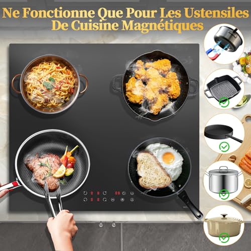 Thumbnail 4 de NOXTON Plaque Induction avec Prise – Plaque de Cuisson Électrique 4 Feux