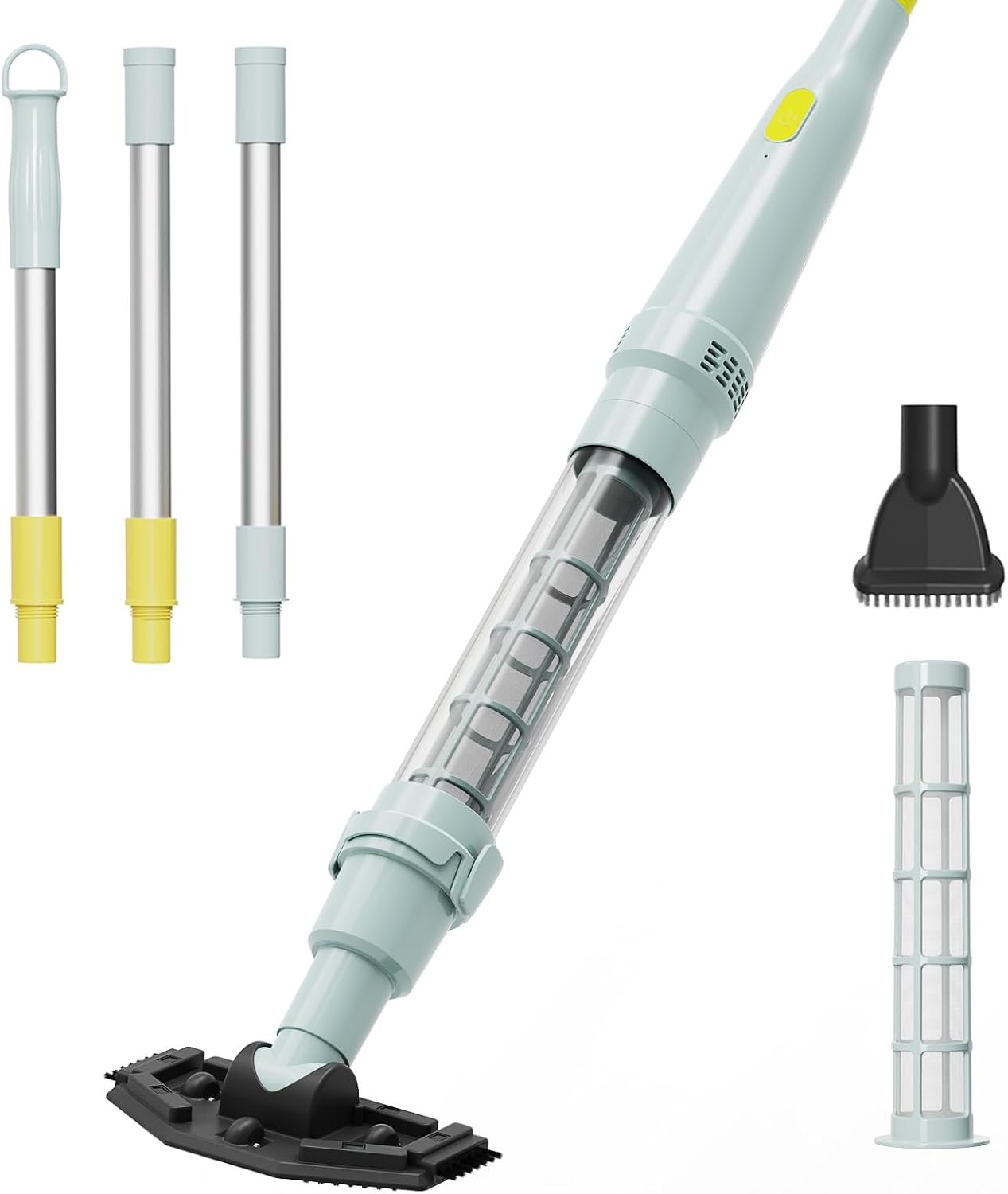 Detalle de PoolMr Handheld Spa Hot Tub Vacuum — Cordless, Dual Brush Heads, 90-Min Run Time