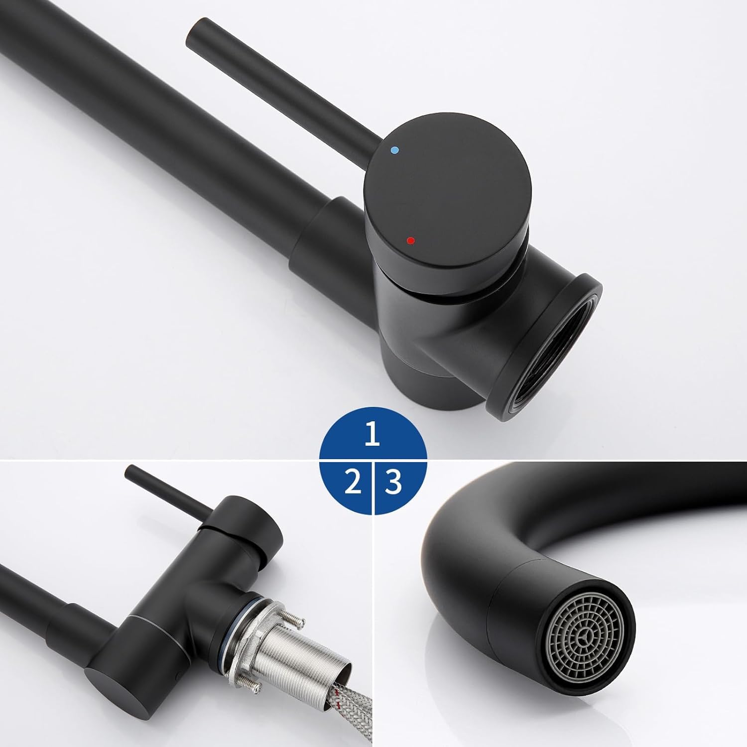 Thumbnail 3 de Lonheo Miscelatore cucina pieghevole 360° Nero 🚰