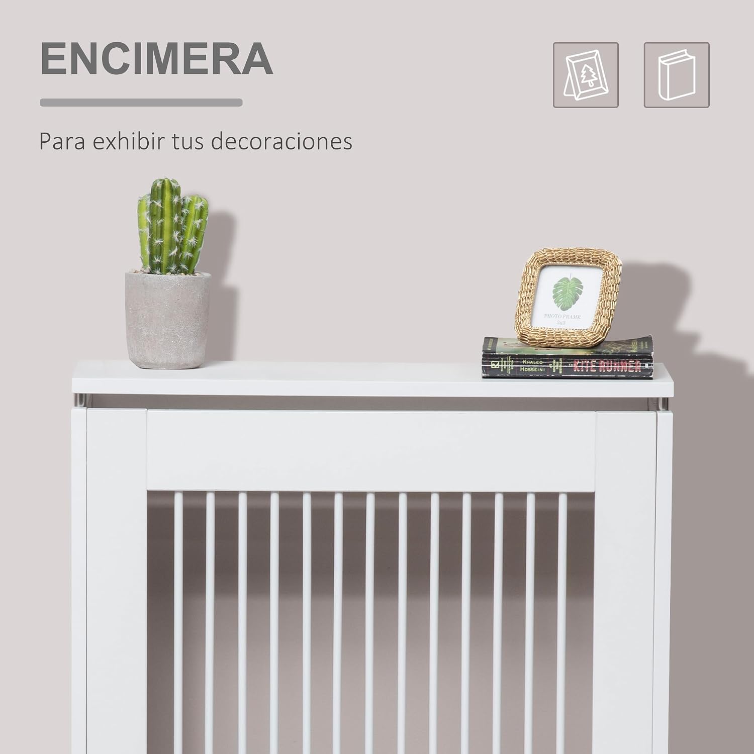 Thumbnail 2 de HOMCOM Cubierta radiador 60x18x84 cm blanco