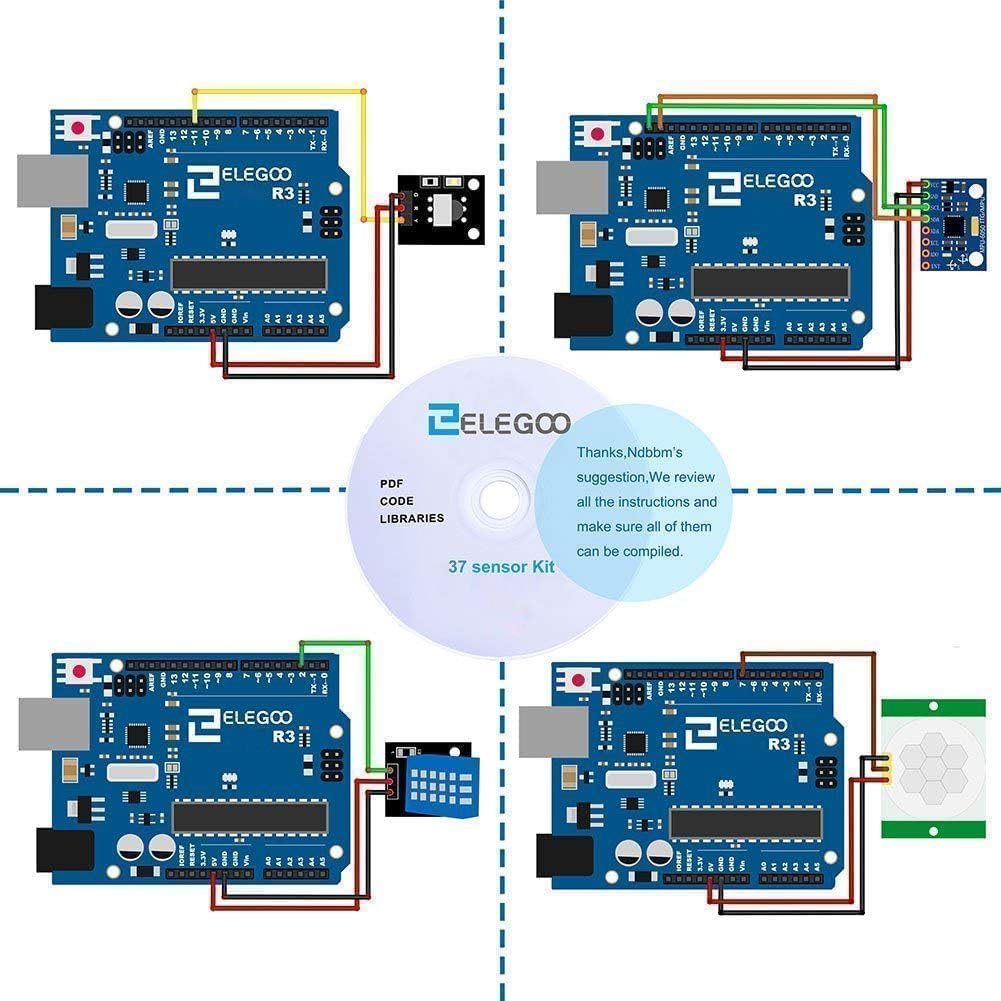 Detalle 2 de ELEGOO Aufgerüsteter 37-in-1 Sensormodul-Bausatz (Arduino-IDE-kompatibel) – mit Anleitung