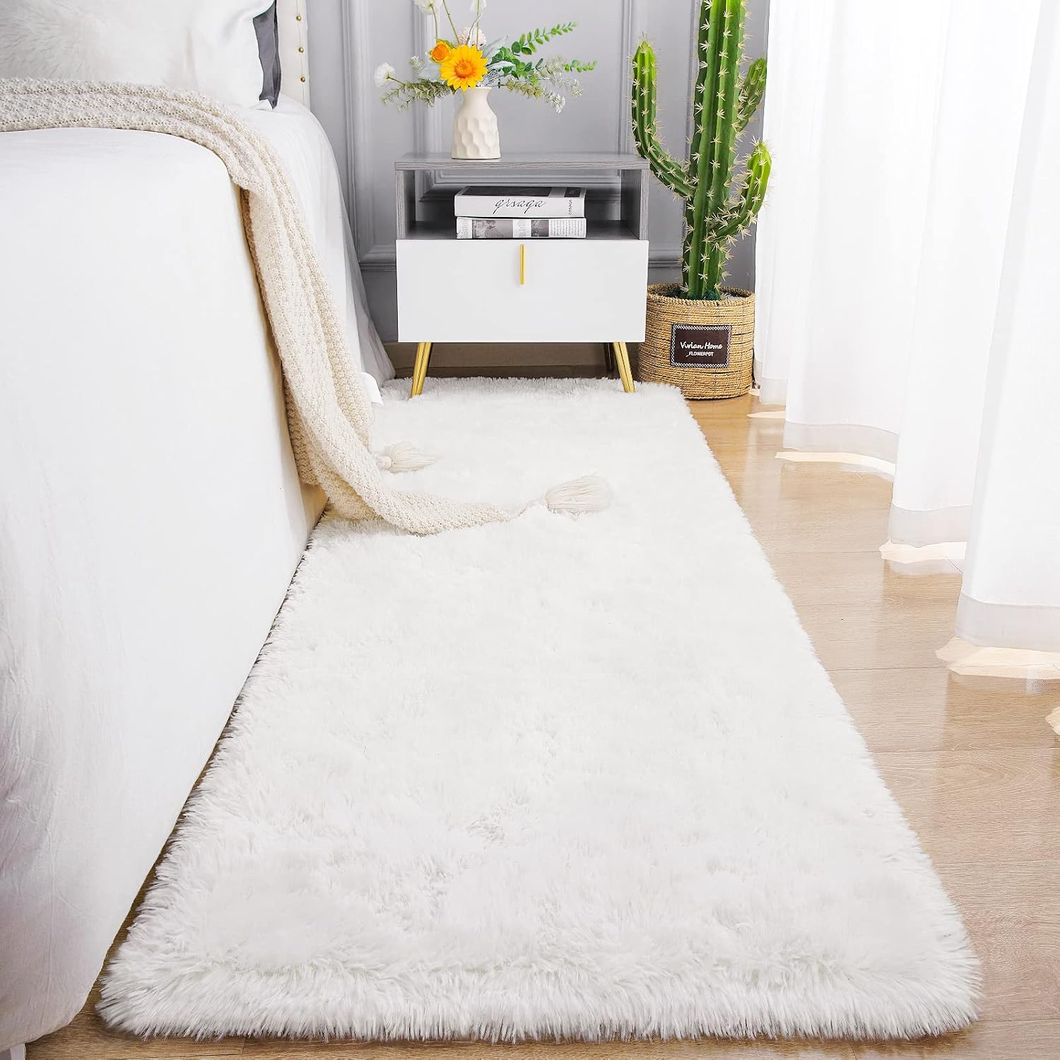 Detalle de Chicrug Soft Runner Rug 2x6 Feet Plush Cream 🏡