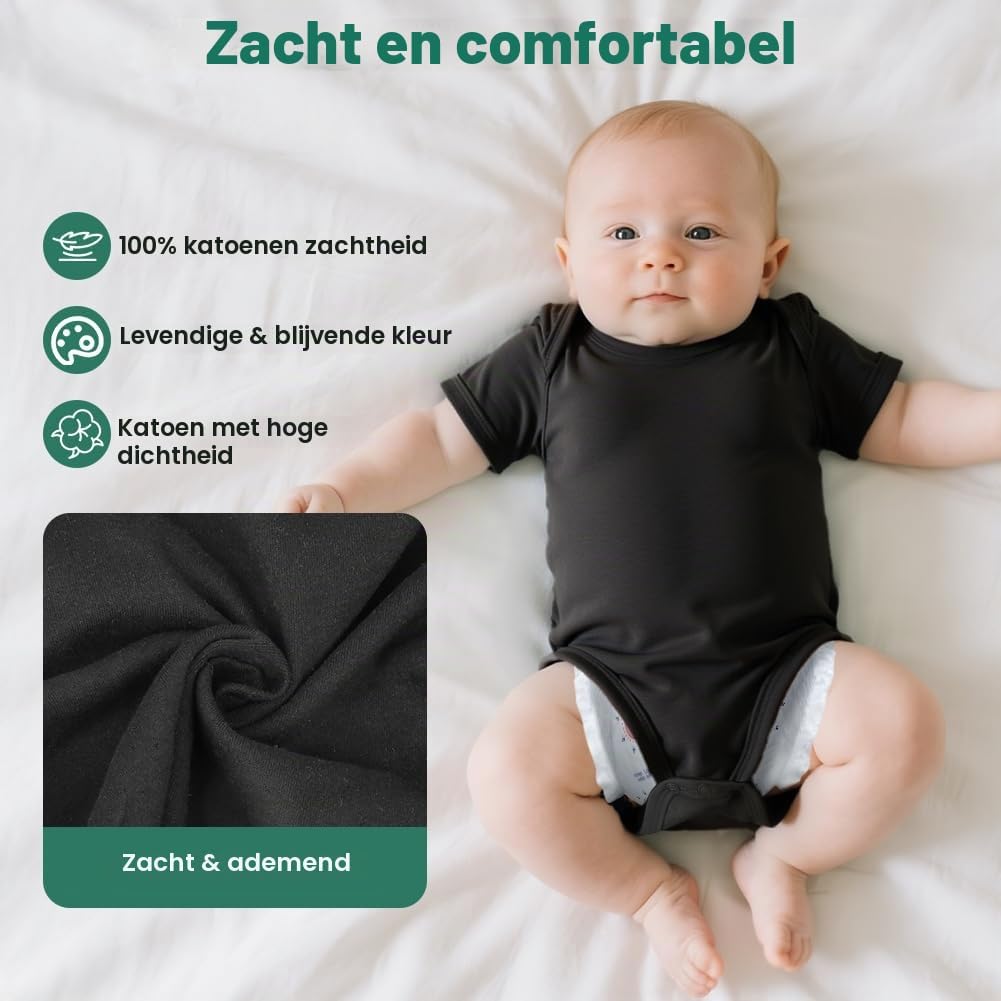Thumbnail 5 de Vicloon babybody met korte mouwen, uniseks, 100% katoen
