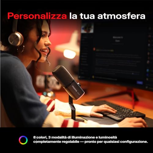 Detalle 2 de MAONO PD100W Microfono Gaming Wireless: libertà, controllo e colore per streaming