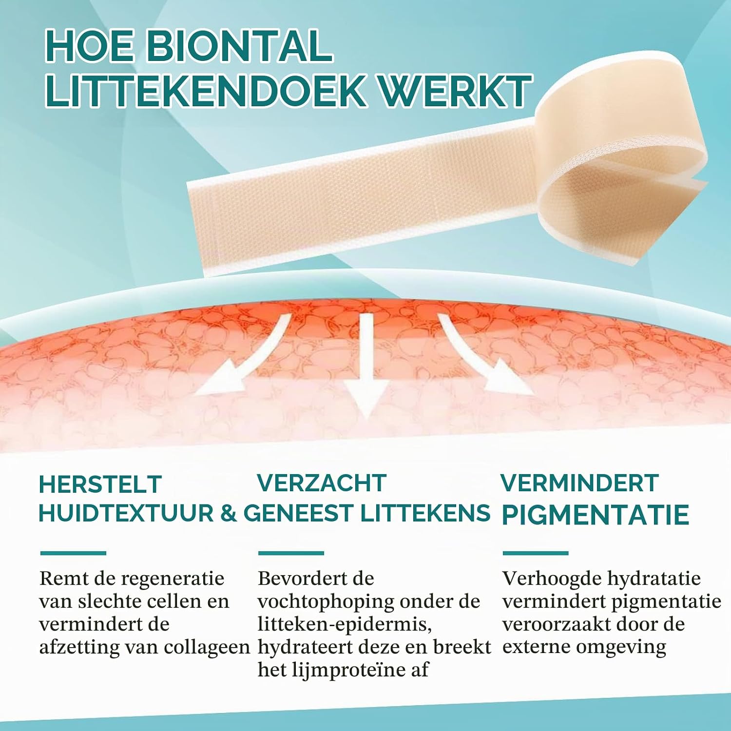 Detalle 2 de NVXNMSD siliconen littekentape 152 x 4 cm voor chirurgische littekens