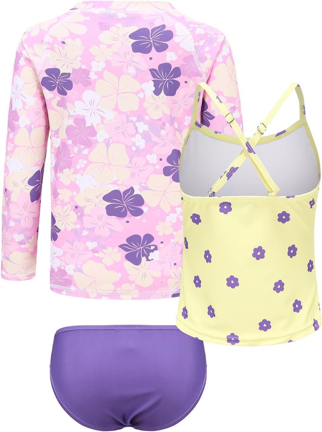 Thumbnail 1 de Girls Swimming Costume 3 Piece Rash Guard Set 5–16 Years