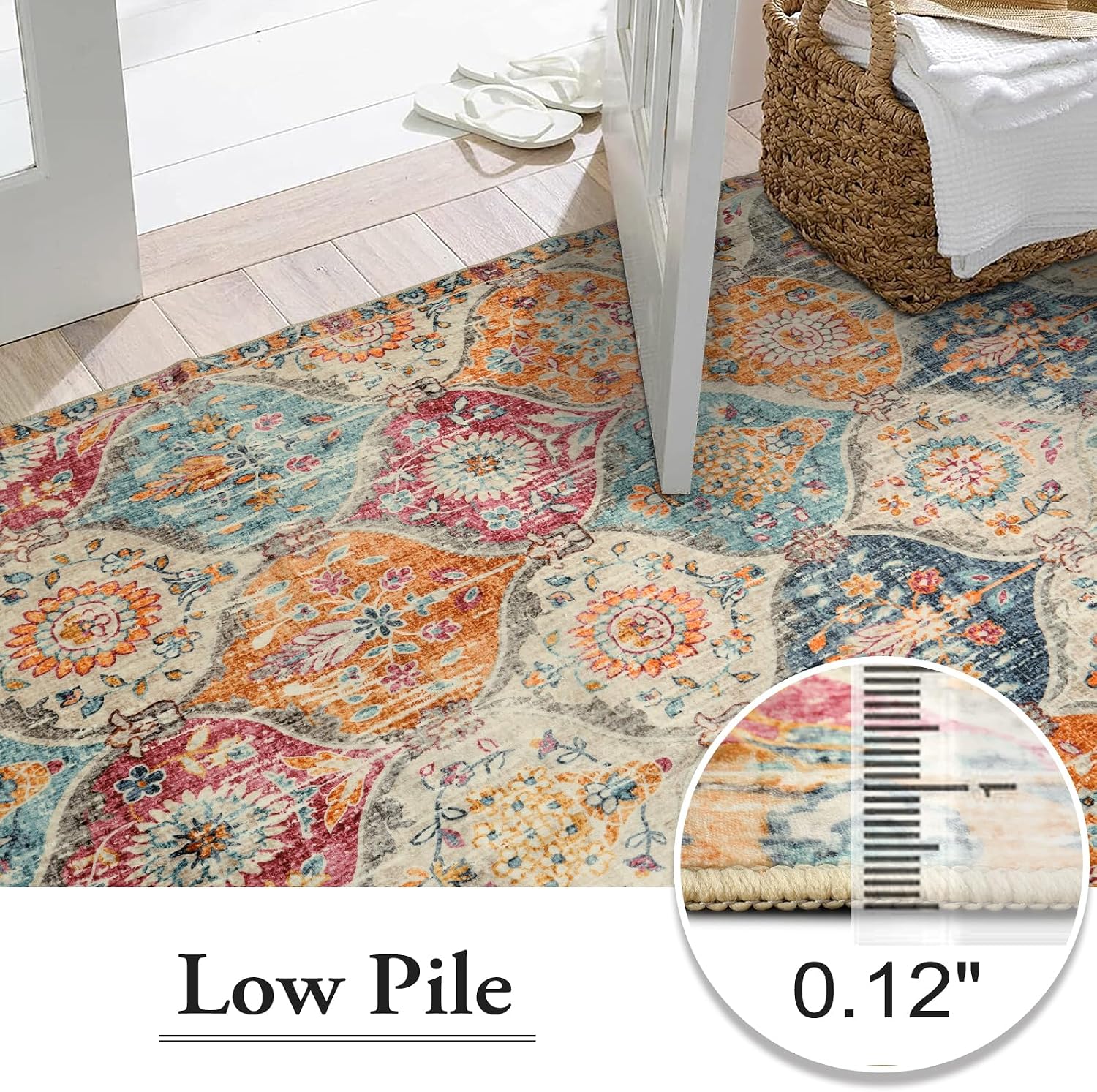 Thumbnail 5 de Lahome Moroccan 8x10 Washable Area Rug