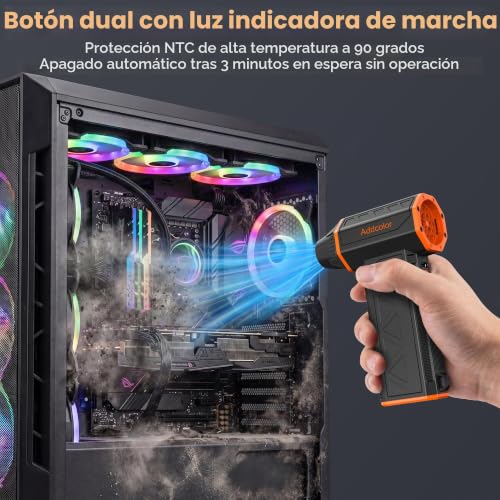 Detalle 2 de ADD COLOR Soplador de Aire Potente, 85 W, 100000 rpm — limpia polvo en PC y más