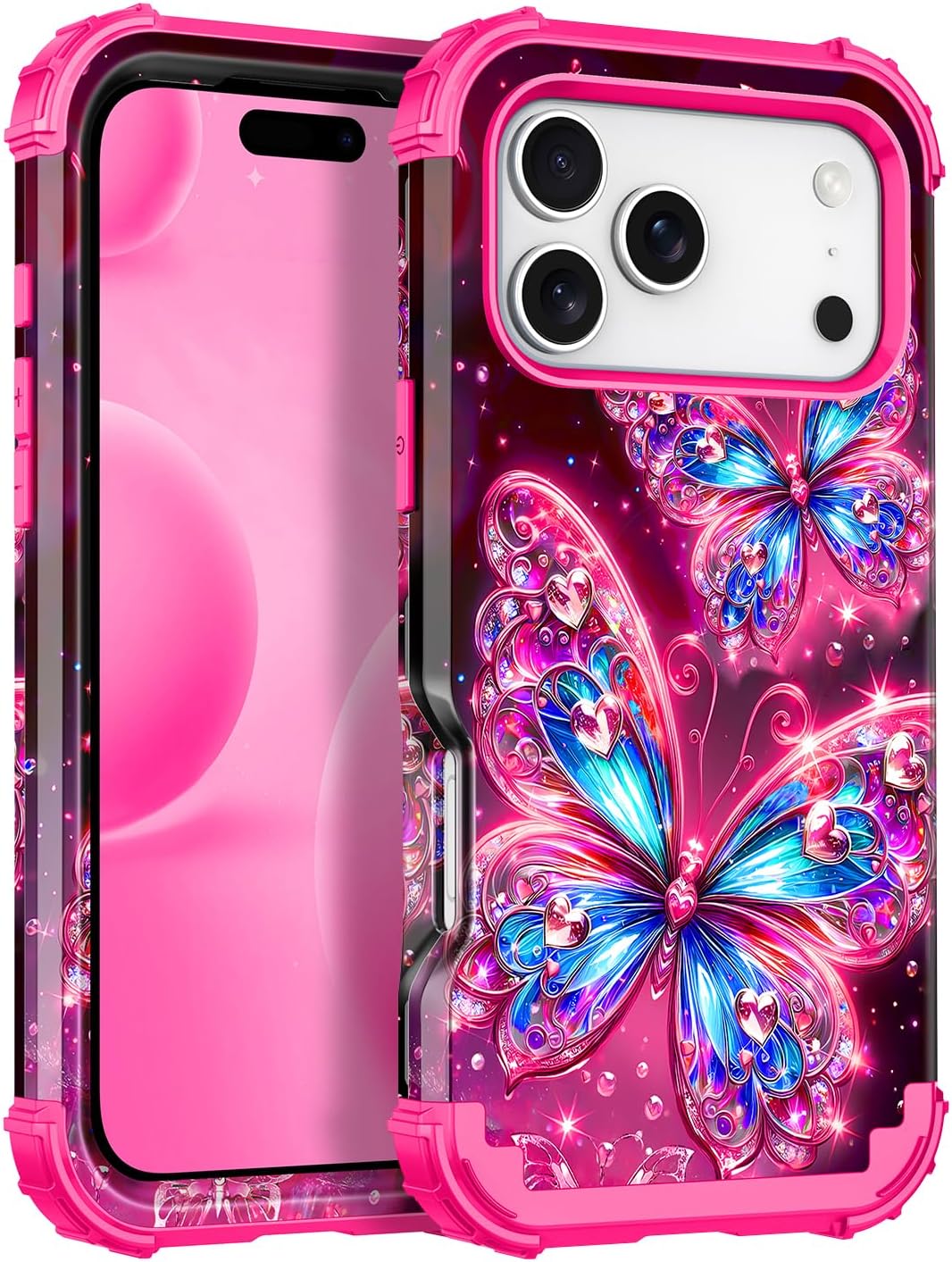 Detalle de Miqala MI0227-03 iPhone 18 Pro Max Case, Glow-in-the-Dark Hot Red