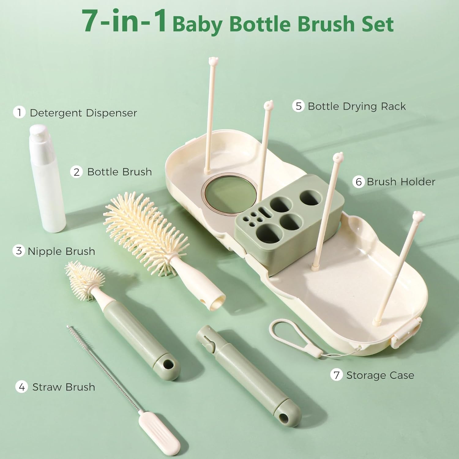 Thumbnail 3 de Diboniur 7 en 1 Goupillon Biberon en Silicone – Kit complet pour un nettoyage en profondeur