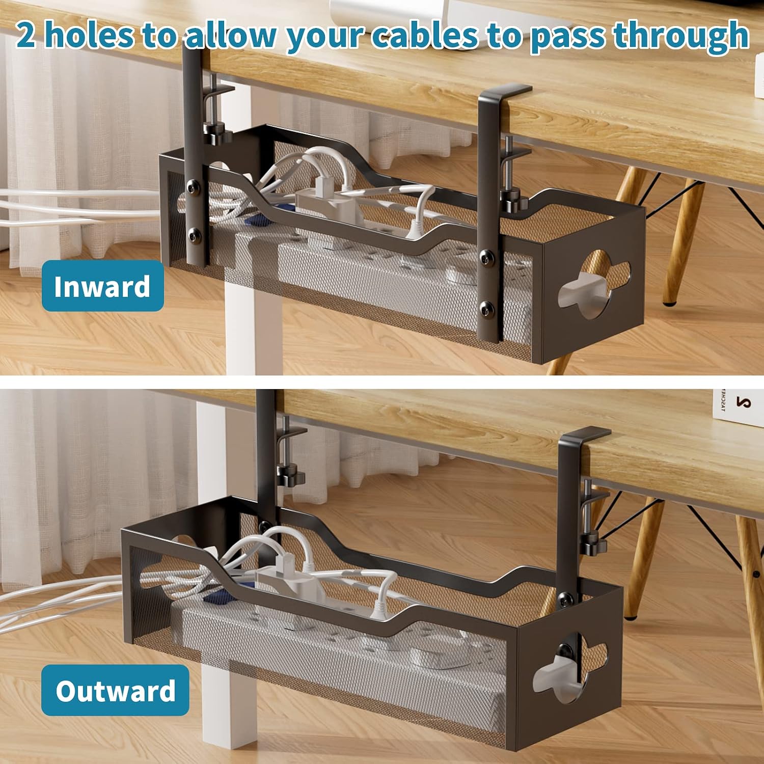 Thumbnail 4 de Litwaro Under Desk Cable Tray 15 lb