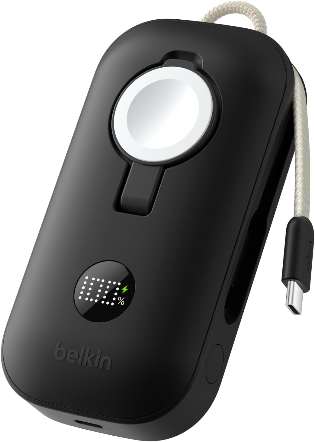 Detalle de Belkin BoostCharge Pro Power Bank 10000mAh: ricarica rapida per 3 dispositivi e supporto Apple Watch