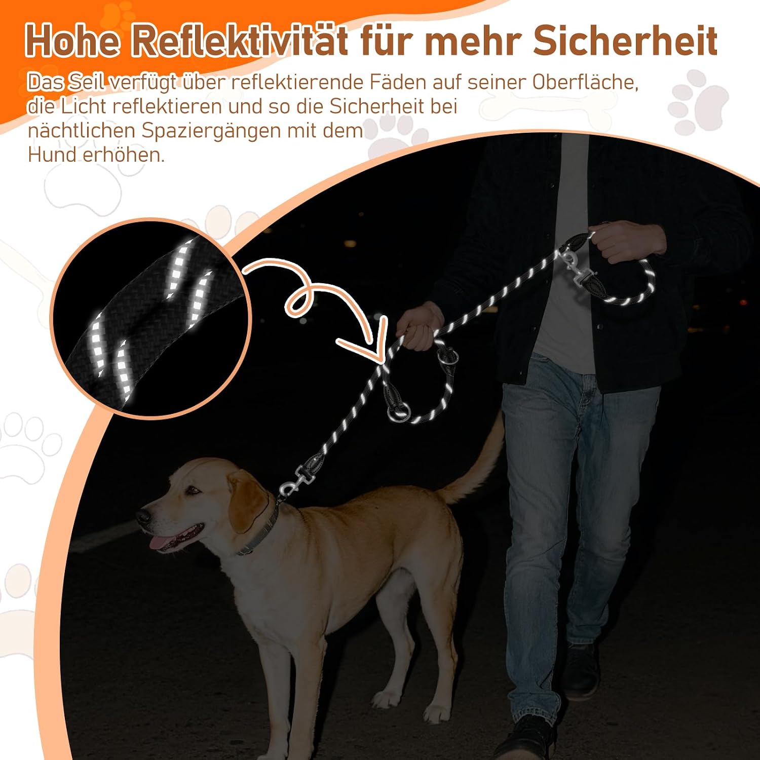 Thumbnail 6 de Aystkniet 3M Verstellbare Hundeleine für Große und Mittlere Hunde – 2 m/3 m, Reflektierend, 12 mm Nylon, 250 kg Belastung