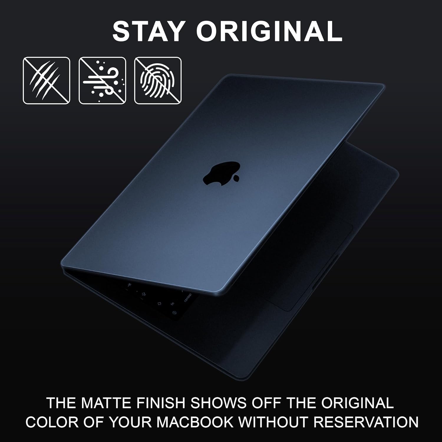 Thumbnail 3 de GPXIIZ Hülle für MacBook Air 15 Zoll (2023–2026) – Ultradünne Hartschale, Mitternacht, A3448/A3241/A3114/A2941