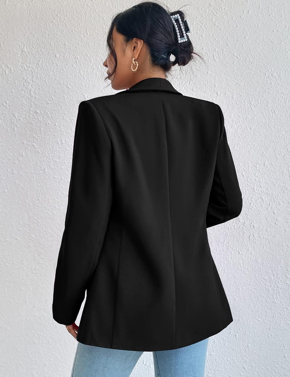Thumbnail 4 de ALSOGO Damen Blazer Langer Casual Open Front – Büro-Style mit Taschen