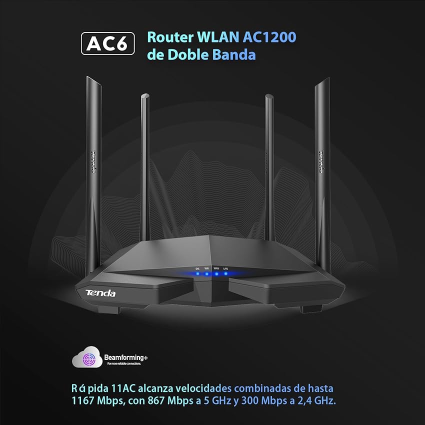 Thumbnail 1 de Tenda AC6 Router AC1200 4 puertos Megabit