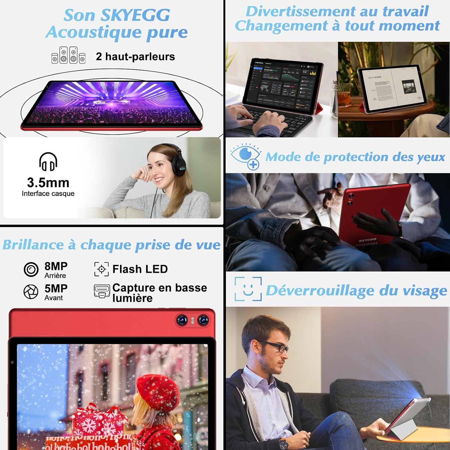 Thumbnail 6 de Tablet 10 pollici Android K13: 20 GB RAM, 128 GB ROM espandibile fino a 1 TB, Wi‑Fi 6 e Widevine L1