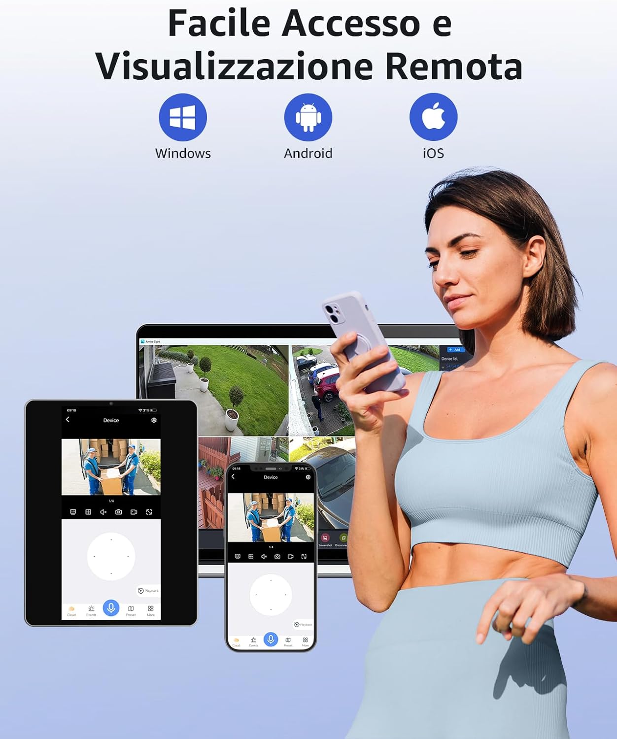 Thumbnail 6 de ANNKE 2K Kit Videosorveglianza WiFi con 4 Telecamere esterne, NVR 16CH 1TB, IP67 e Visione Notturna a Colori