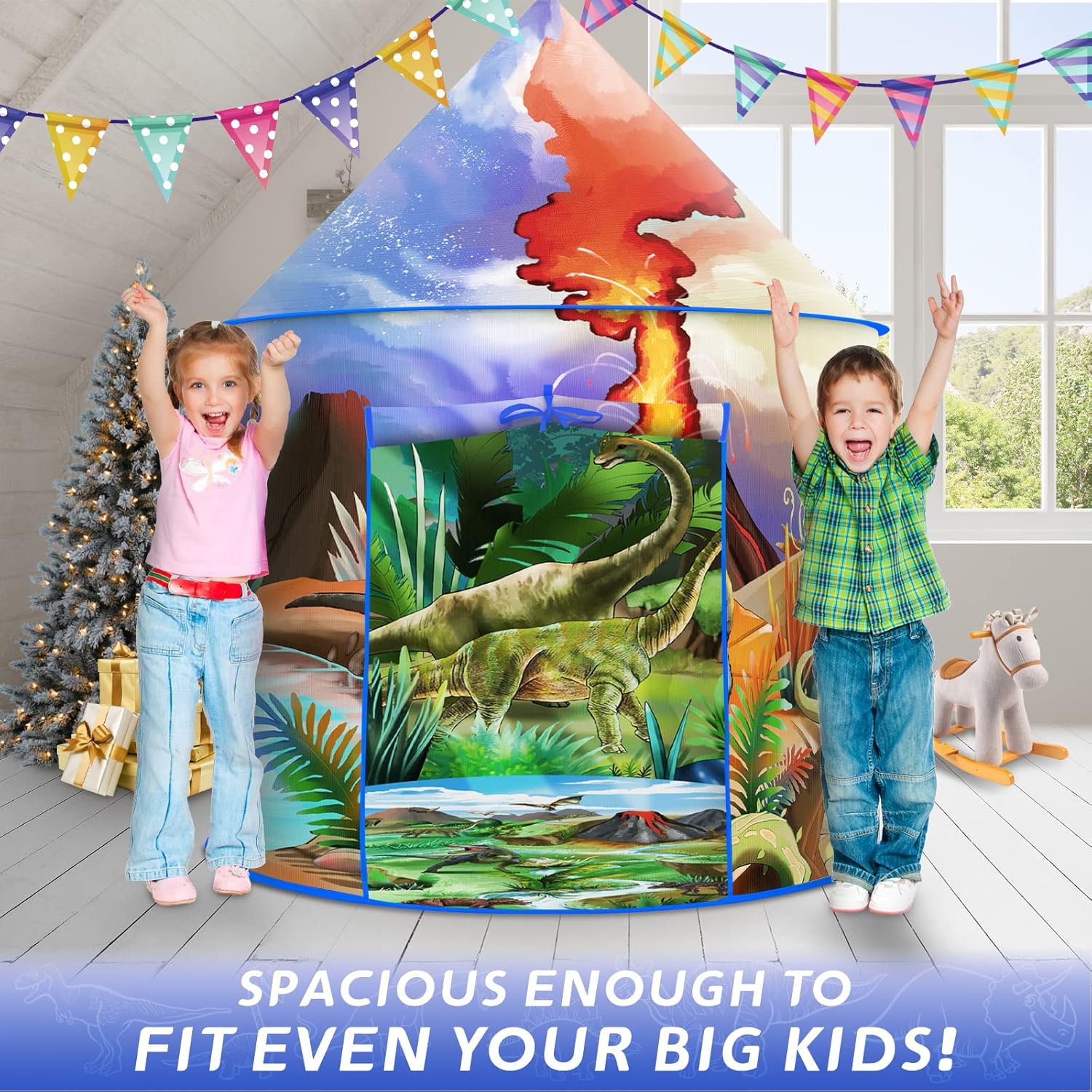 Detalle de Dinosaur Discovery Kids Play Tent: A Spacious, Easy‑Set Pop‑Up Dino World
