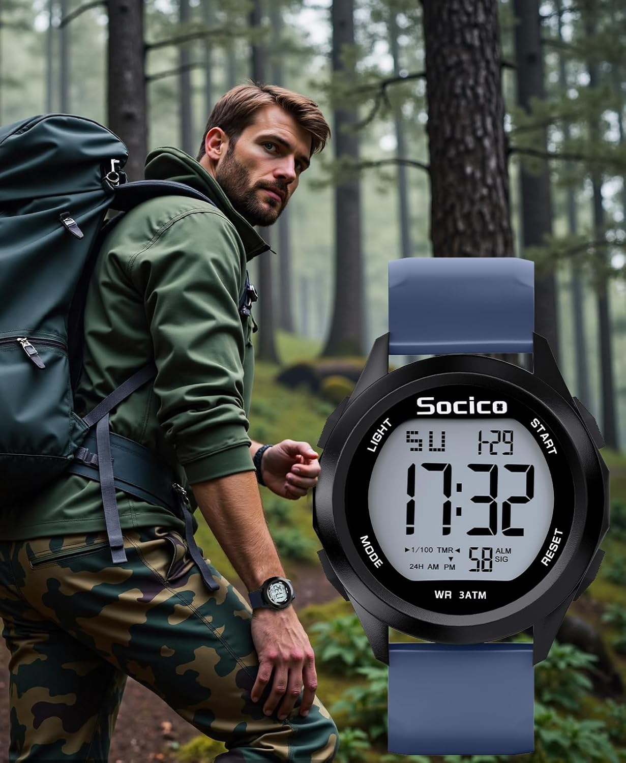 Thumbnail 6 de SOCICO Montre Numérique Militaire Étanche