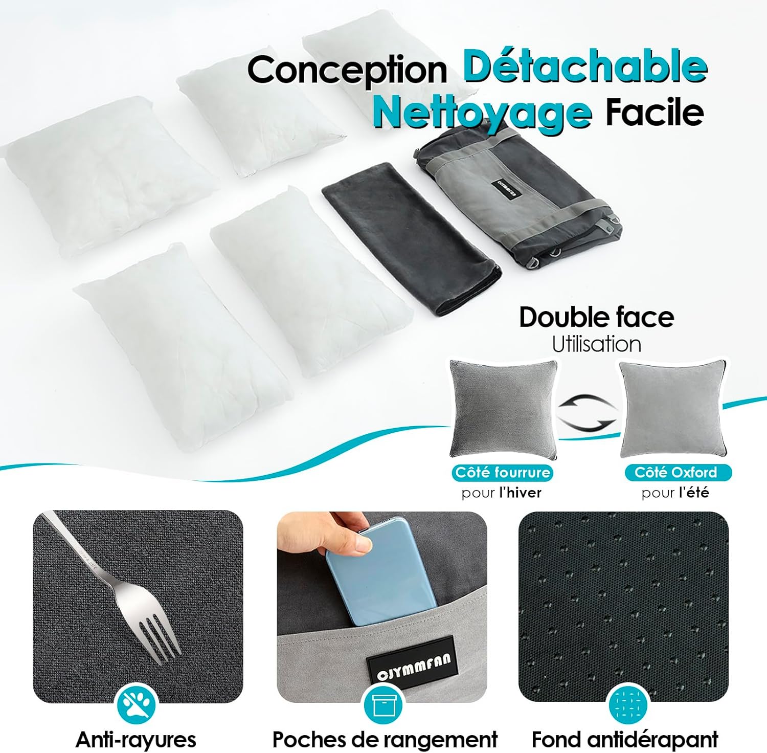 Thumbnail 6 de Siège auto chien portable Siege Auto Chien Voiture (moins de 15 kg) avec aire de repos extensible et clips de sécurité