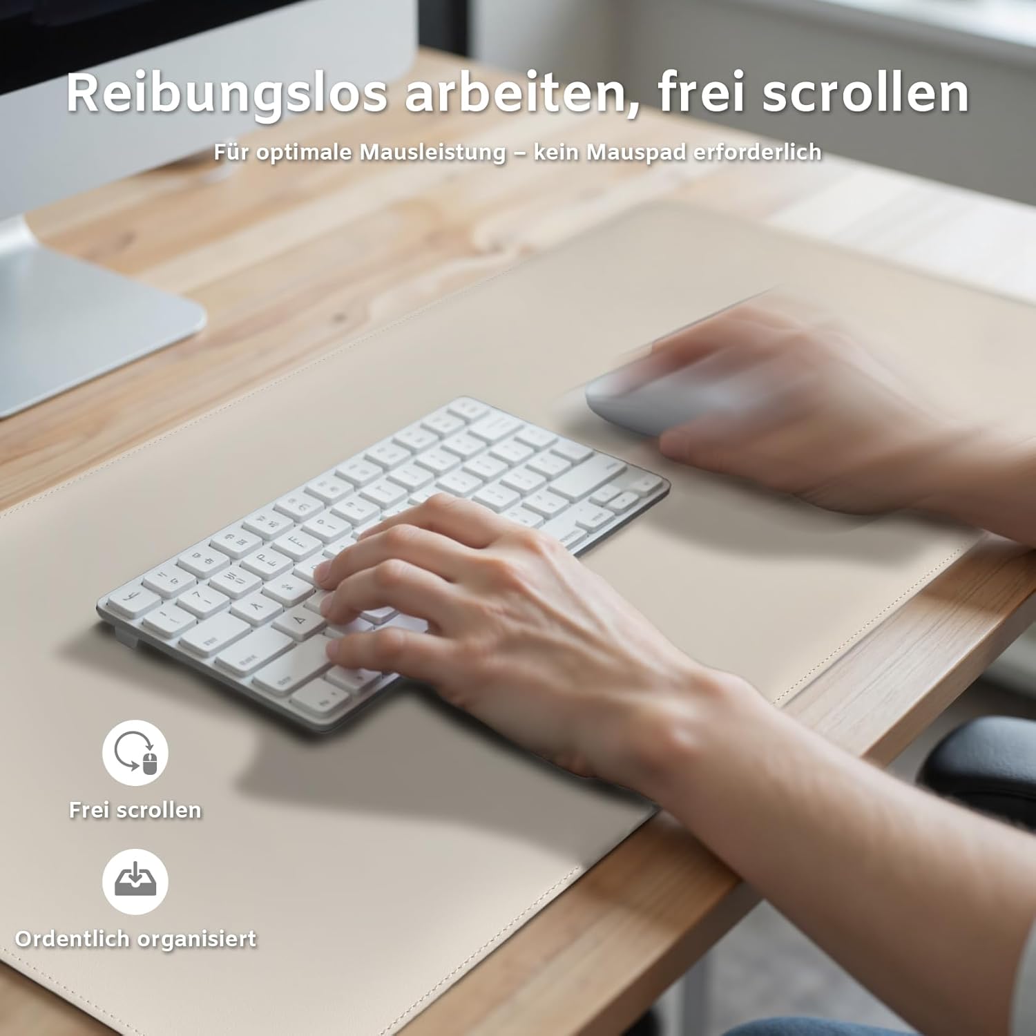 Thumbnail 4 de PROMATTOO XXL Schreibtischunterlage aus veganem Leder (rutschfest, geruchsfrei, wasserabweisend) in Geschenkverpackung