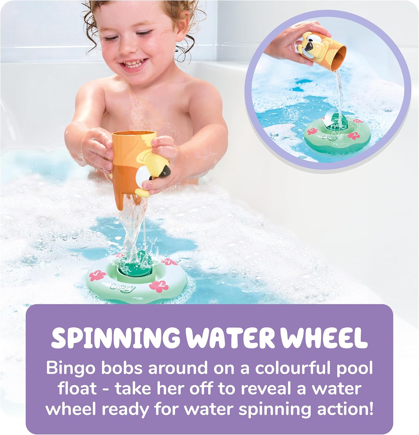 Thumbnail 2 de Tomy Toomies Bouées de Bain Bingo (Bluey) – jouet verseur avec roue à eau pour bébé dès 18 mois