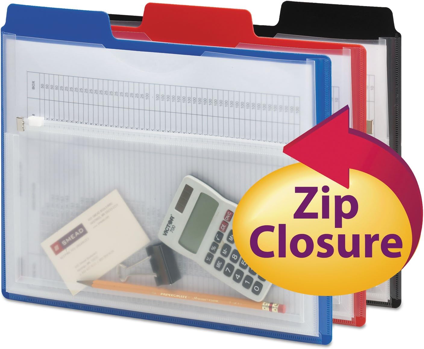 Detalle de Smead Plastic Expanding File Folders, Letter Size