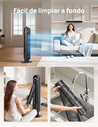 Thumbnail 6 de Dreo 20dB ventilador de pie silencioso de torre con 4 velocidades, oscilación 90° y temporizador de 8 horas (mando a distancia)