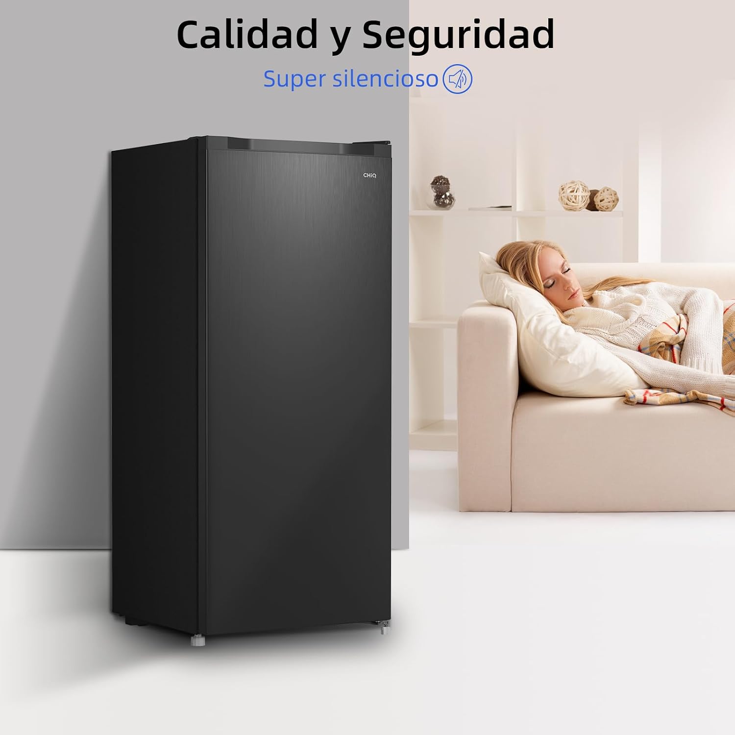 Thumbnail 4 de Congelador vertical independiente CHiQ 145L negro con puerta reversible