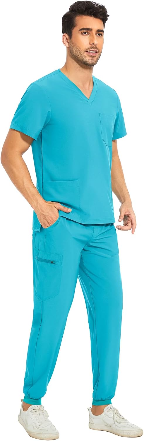 Thumbnail 2 de COZYFIT CFHSF01TZ-M Men's Scrub Set with Stretch V-Neck Top and Jogger Pants