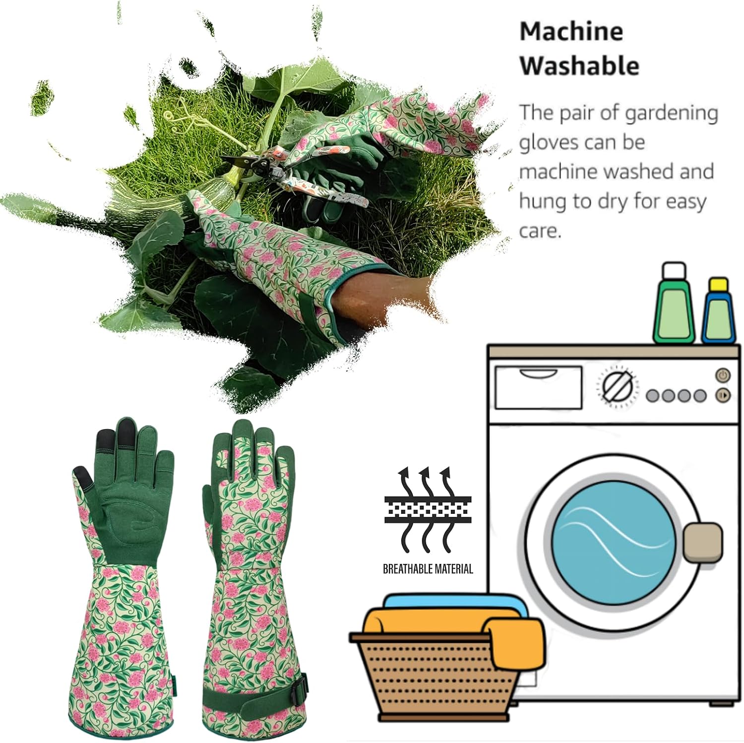 Detalle de SAVJOB Gardening Gloves with Canvas