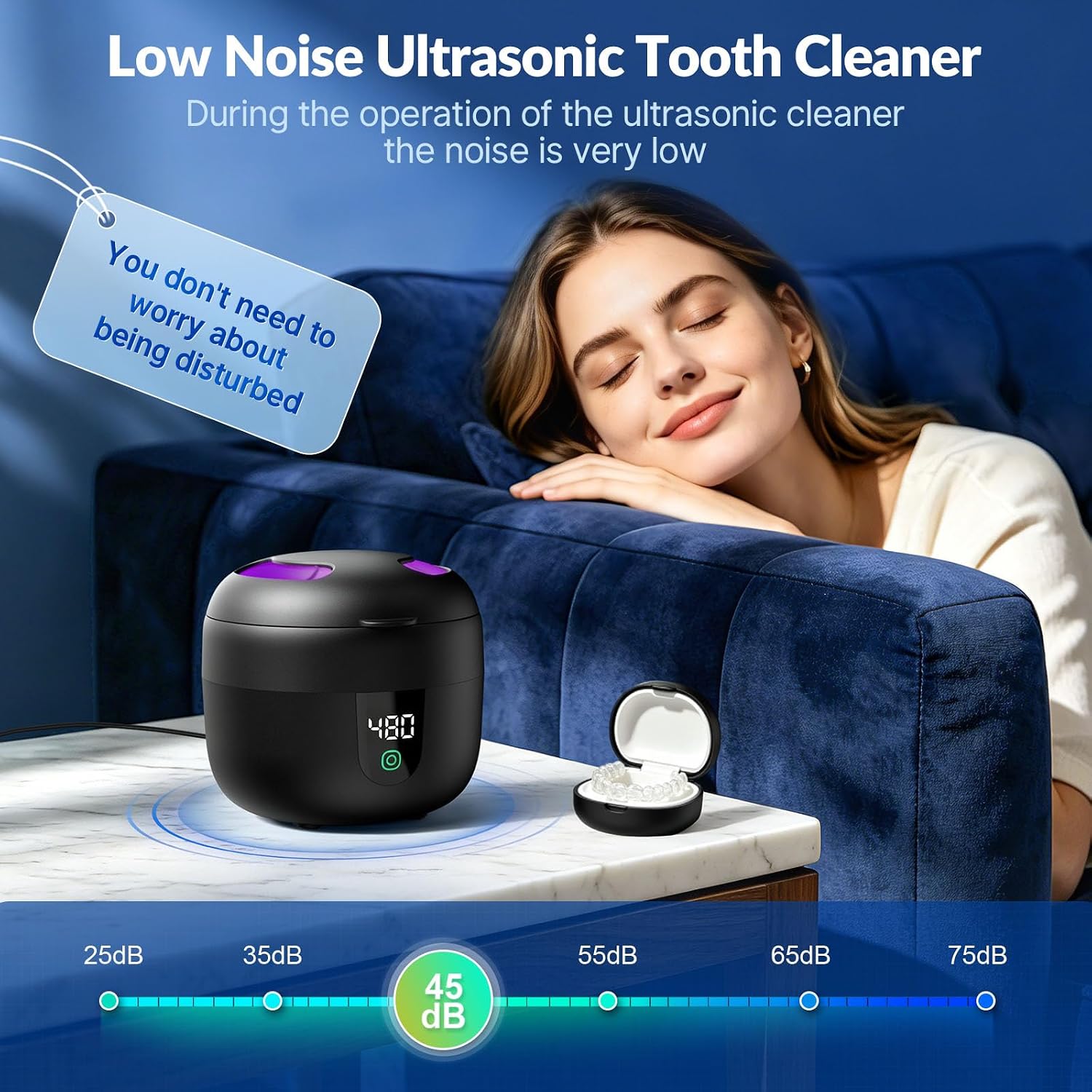 Thumbnail 6 de Ultrasonic Retainer Cleaner with 45kHz Cleaning, 4 UV-C Lamps and Removable Tank