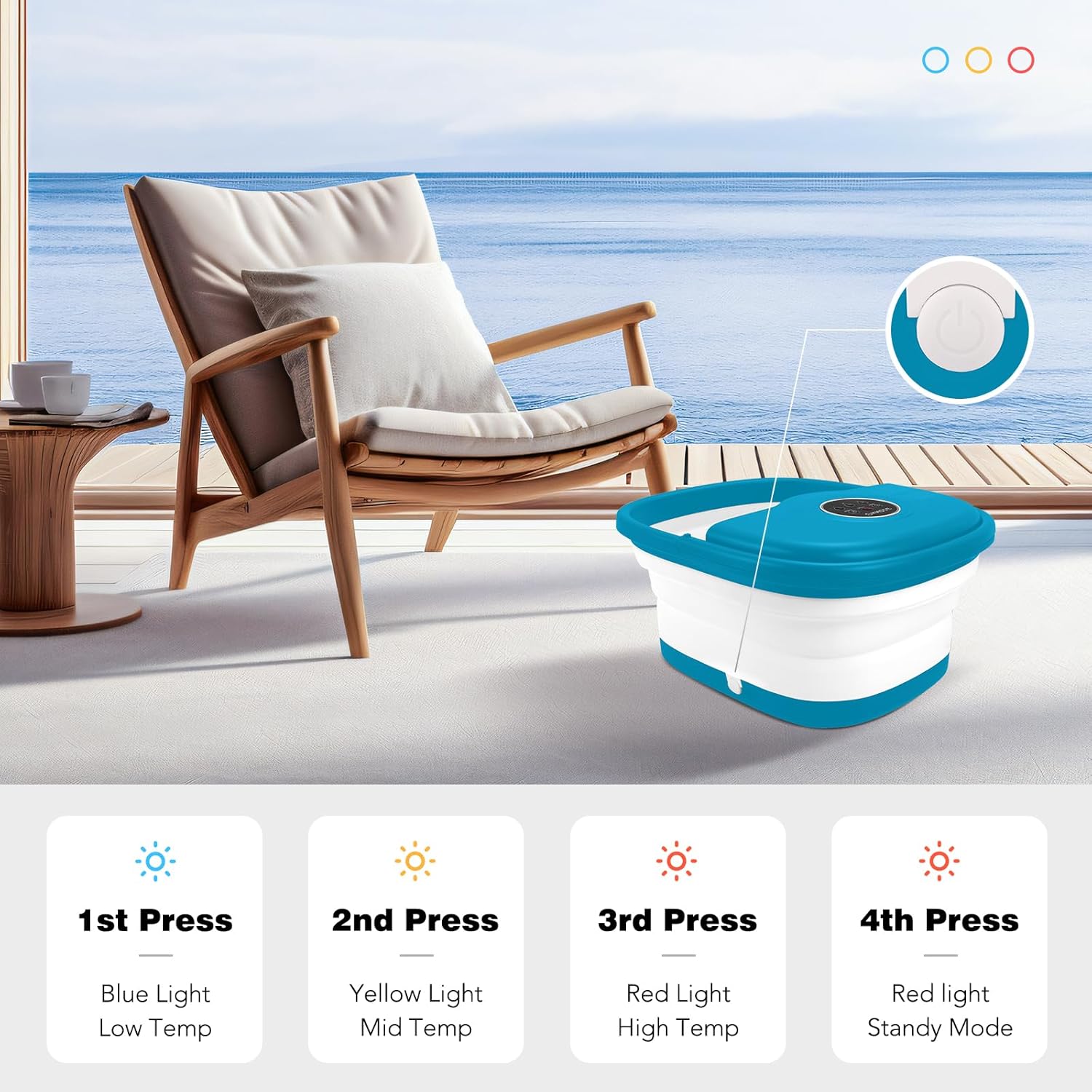 Thumbnail 6 de KNQZE Collapsible Foot Spa with Heat, Remote Control, and Massage Features