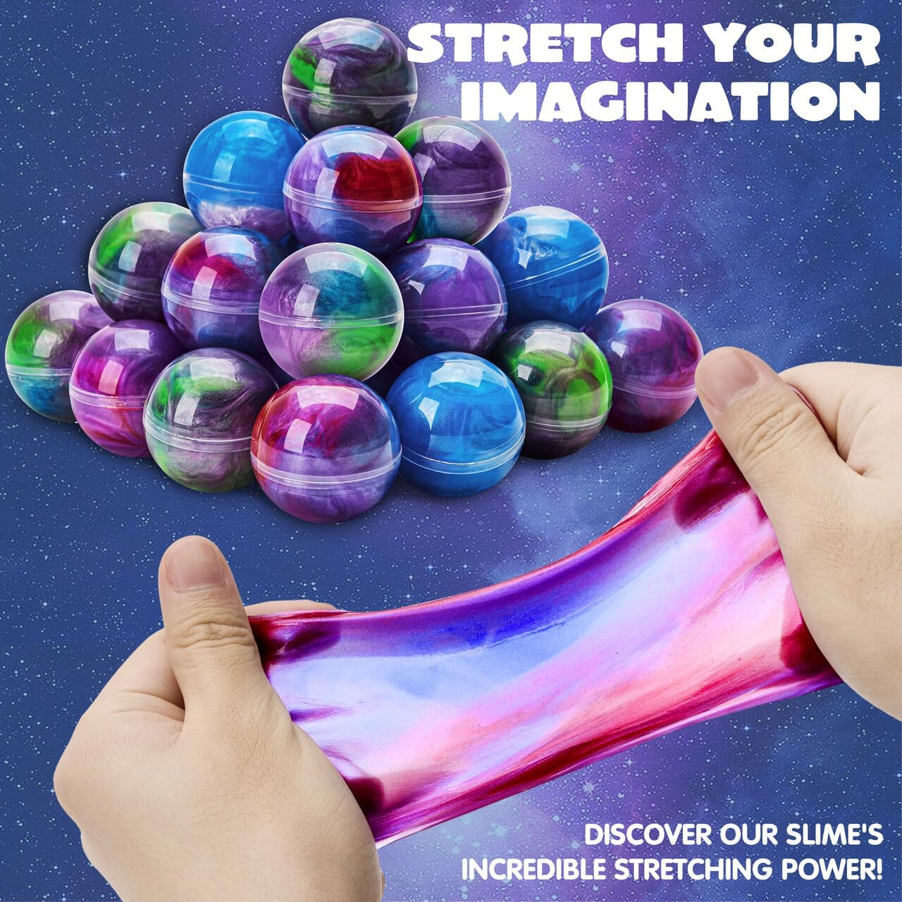 Detalle de JOYIN Slime Kit 24 Pack Galaxy Slime Balls – Non-Sticky, Mess-Free Party Favors