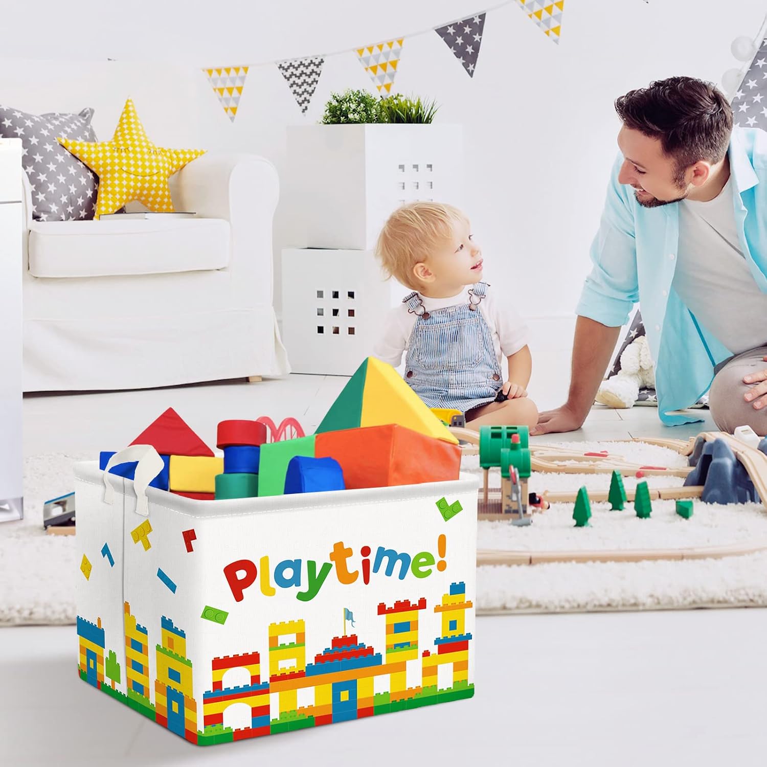 Thumbnail 3 de Clastyle Studie Kinder-Wäschekorb mit Henkel, faltbar (40x30x30 cm) – Aufbewahrung für Babyzimmer & Spielzeit
