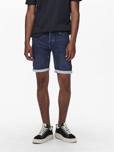 Thumbnail 1 de Only & Sons Onsply Reg D Blue Jog PK 8582 Dnm Noos — Pantalones Cortos Vaqueros Elásticos para Hombre