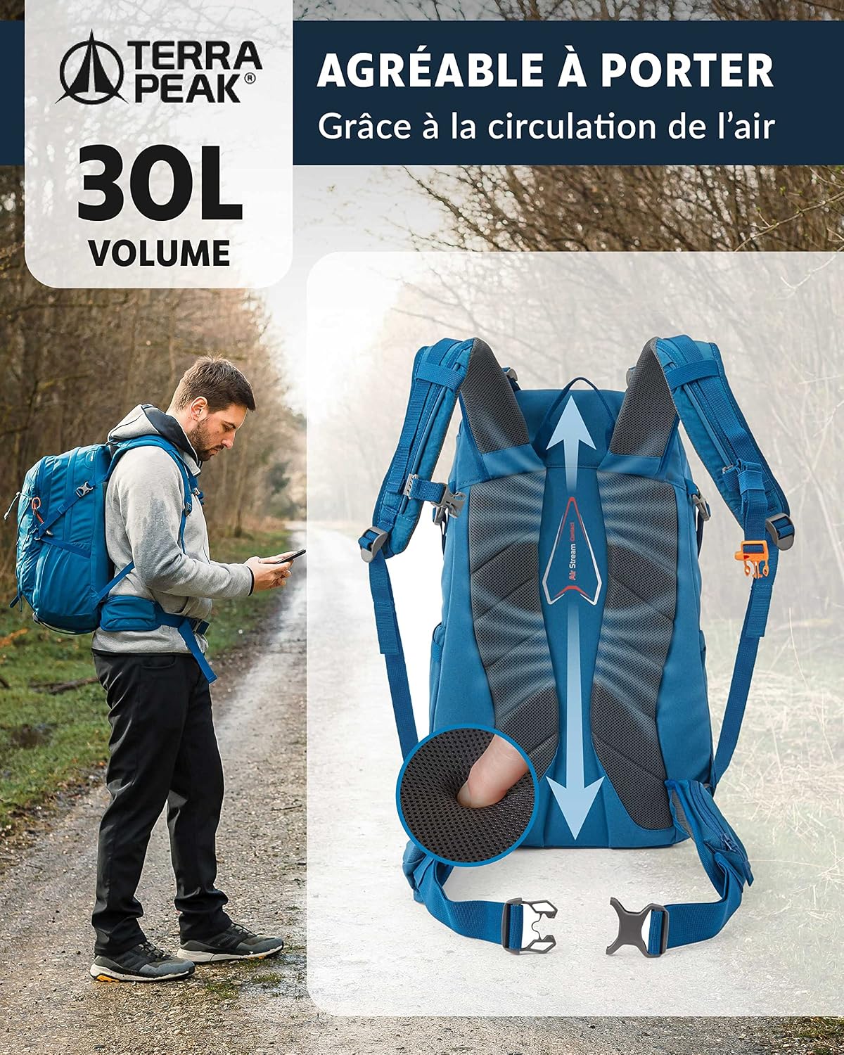 Detalle 1 de Terra Peak FLEX 30 sac randonnée 30 L