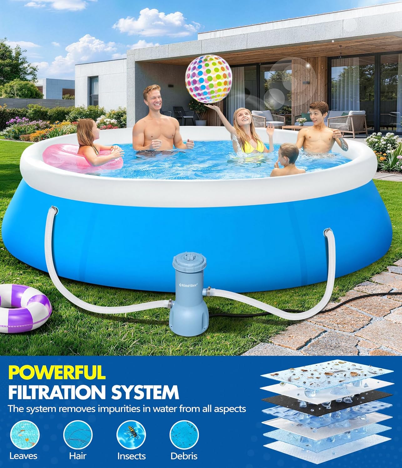 Thumbnail 6 de KimFilter Pro Series 1000 GPH Above Ground Pool Filter Pump