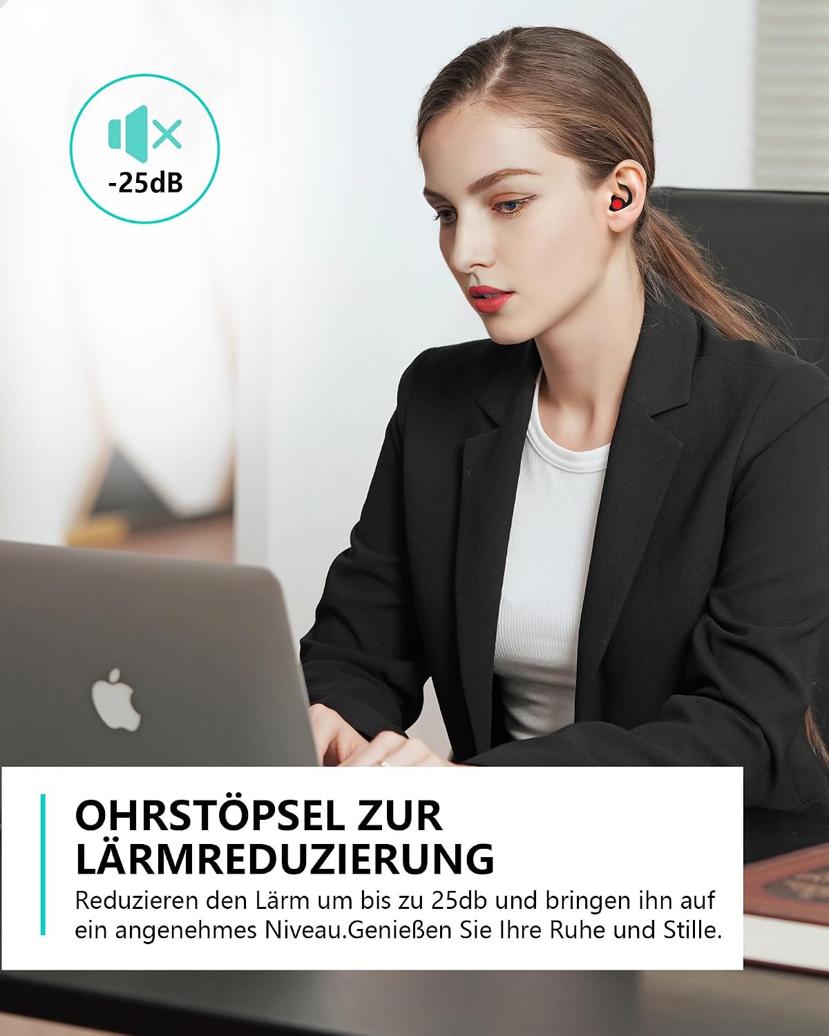 Detalle de SUPCEAT Ohrstöpsel zum Schlafen und Gehörschutz – 2 Paar wiederverwendbare, waschbare Silikon-Ohrstöpsel (S/L) für Schlafen, Konzerte, Arbeiten & Lernen