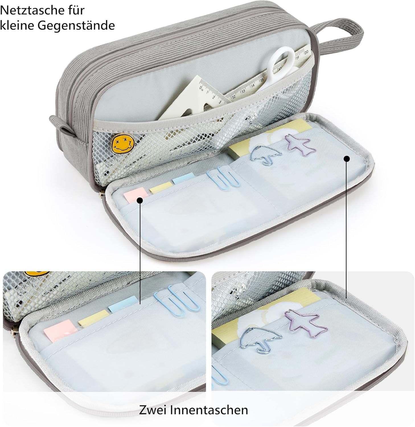 Detalle 2 de KALIDI Federmäppchen mit 3 Fächern