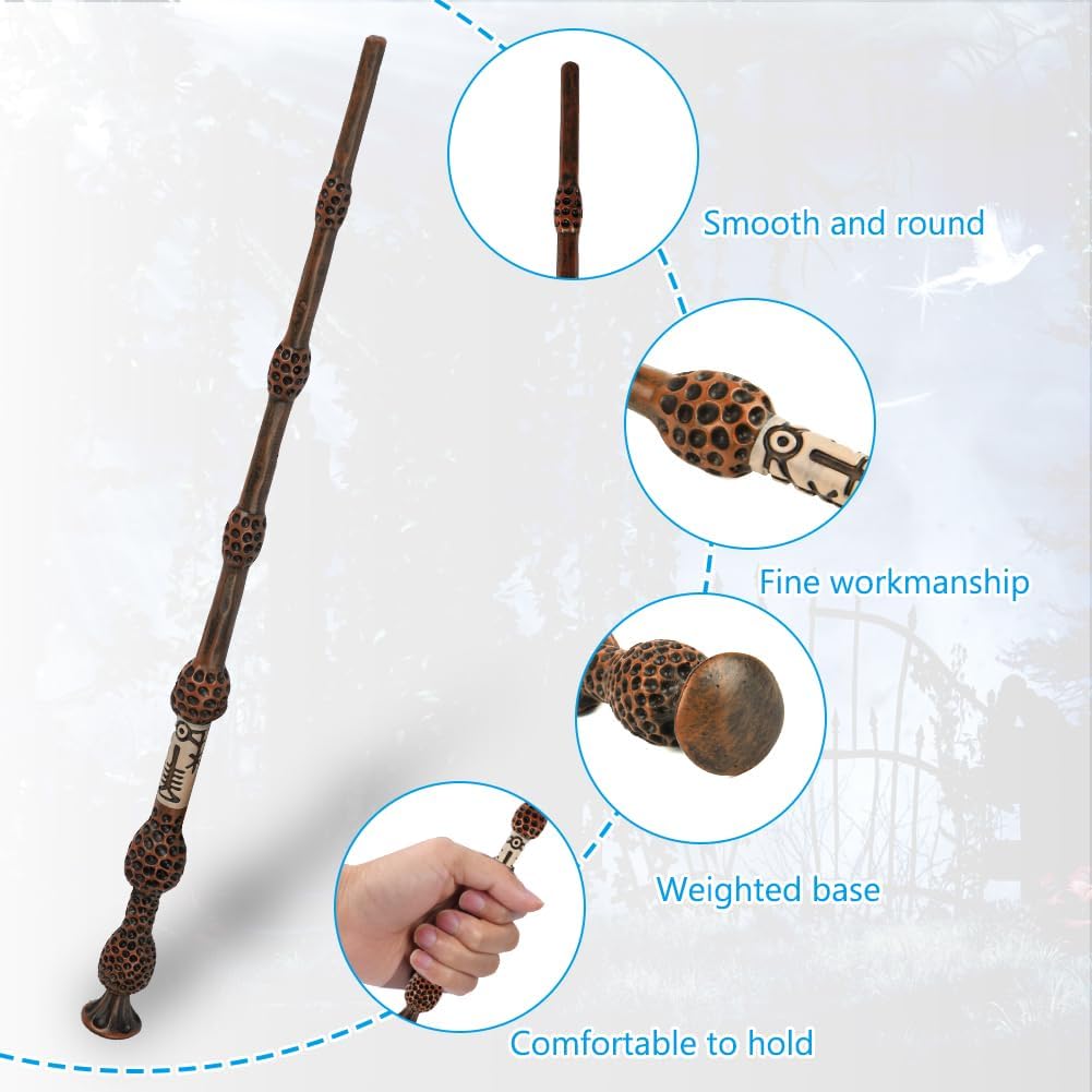 Detalle de Aomig Bacchetta Magic da cosplay in resina, 31 cm – accessorio per bambini e feste a tema maghi