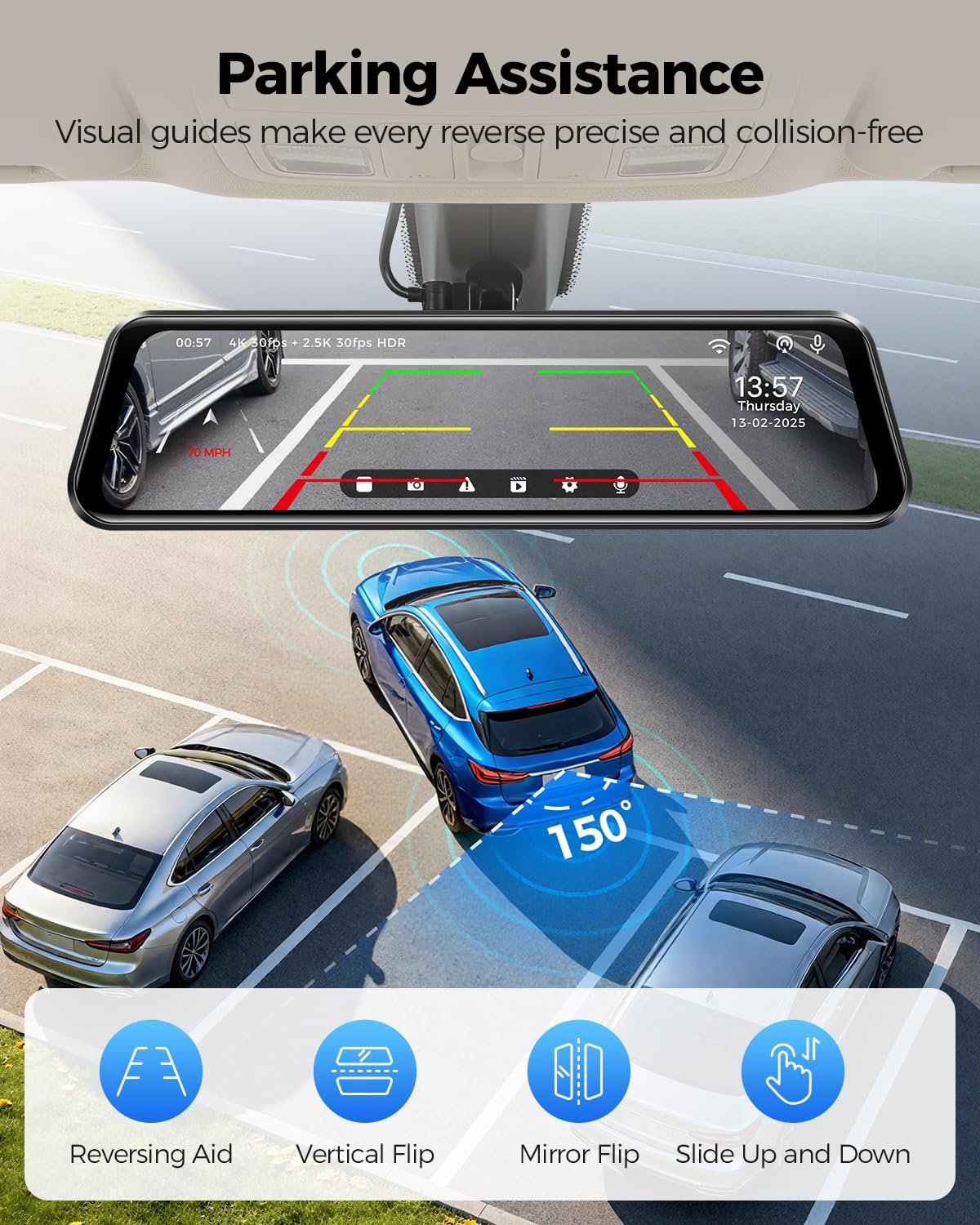 Thumbnail 6 de AZDOME PG17 Pro 4K+2.5K Mirror Dash Cam